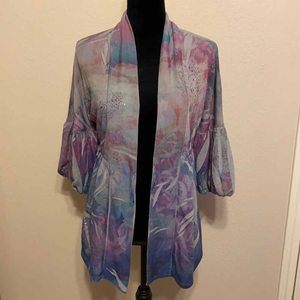 ❤️2 for $10 Purple Hues Floral Rhinestone Cardigan
